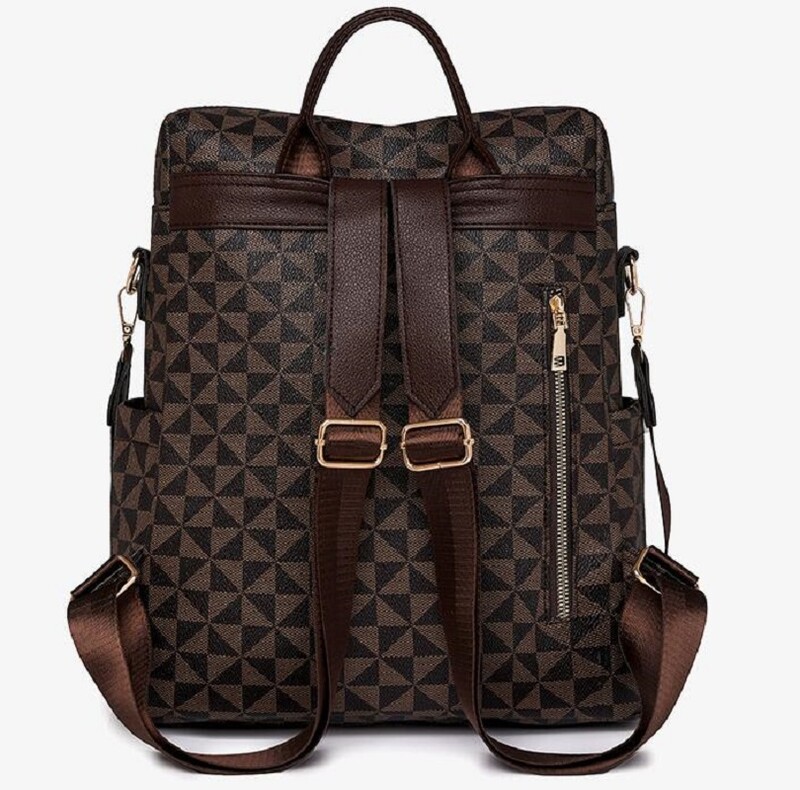 Rucsac de călătorie din piele moale, tipărire la modă, ciucuri pentru femei, genți de umăr de designer, geantă de școală de capacitate mare