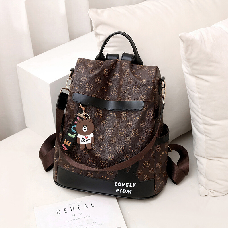Rucsac antifurt pentru doamne cu desene animate jucăușe la modă, rucsac de călătorie rucsac multifuncțional