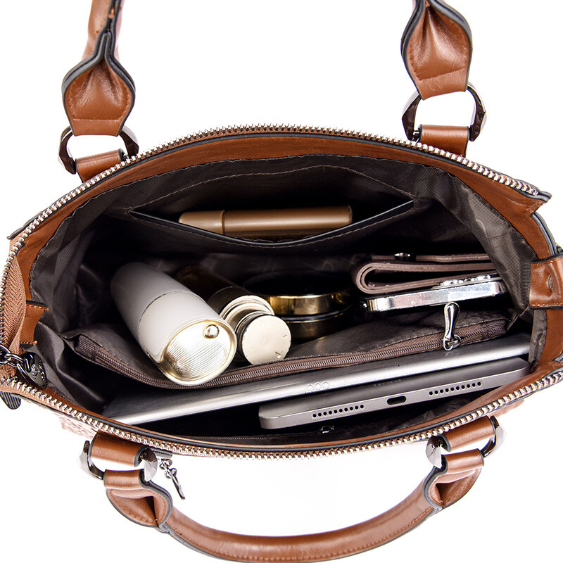 Луксозна дизайнерска дамска чанта Марка Висококачествена мека кожена чанта през рамо през рамо за жени Чанта с голям капацитет Дамска чанта за свободното време 2024