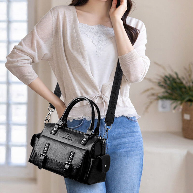 2024 Genți de umăr pentru femei Genți de mână retro Genți de mână Moda pentru femei Genți de umăr noi Genți de umăr din piele Genți Boston Sac A Main