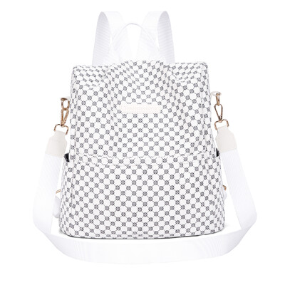 Rucsac vintage în carouri cu blocuri de culoare Rucsac de designer de capacitate mare pentru femei, rucsac antifurt pentru femei