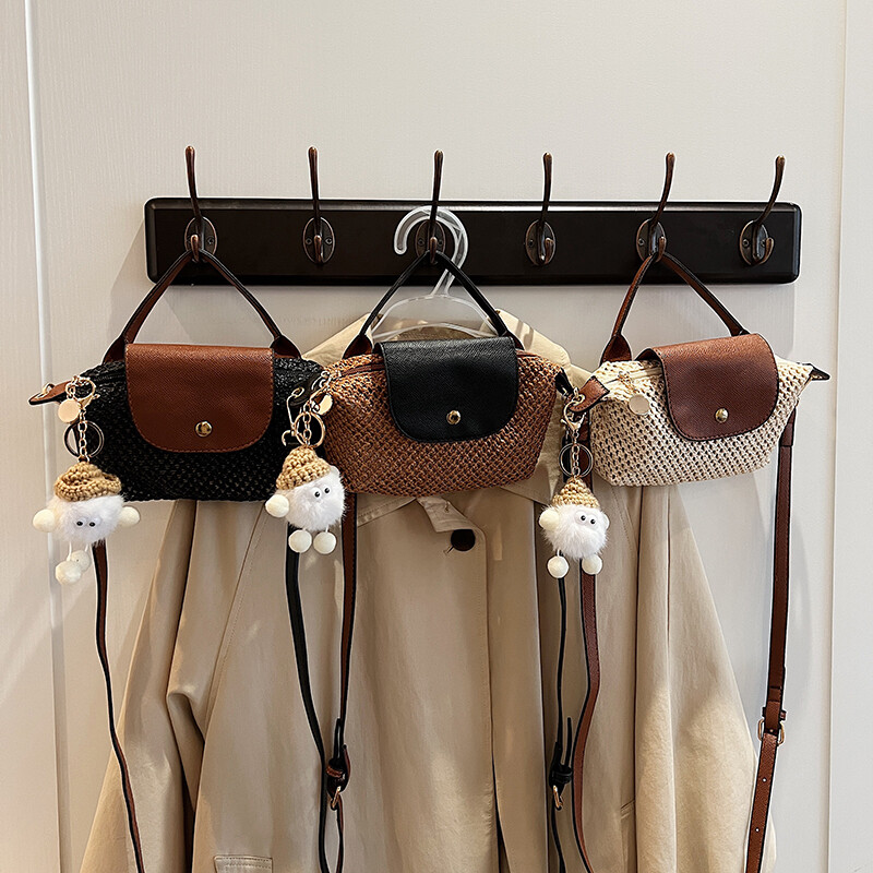 Poșetă de mână Boston Straw pentru femei, geantă de umăr de designer de lux, geantă de marcă de modă pentru femei, geantă ocazională