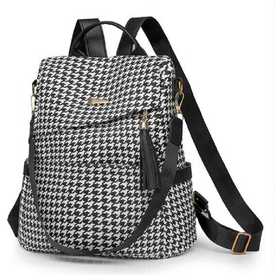 Rucsacuri de călătorie antifurt imprimate la modă coreeană, genți de umăr de mare capacitate pentru femei, cu ciucuri, rucsac de designer