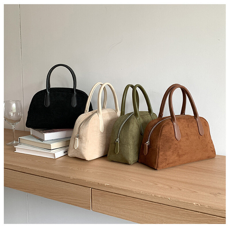 XMESSUN Geantă de mână cu blană de toamnă și iarnă nouă pentru femei 2025, la modă de designer, de lux, geantă vintage de pluș Boston A502