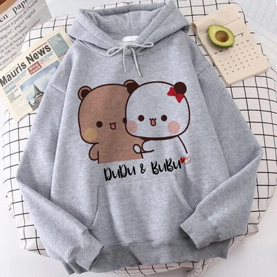 Анимационни готически улични дрехи Сладко Bubu Dudu Y2k качулки с принт Жени Мъже Забавни Kawaii суичъри Ретро графични качулки Дрехи от 90-те