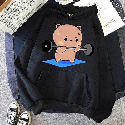 Анимационни готически улични дрехи Сладко Bubu Dudu Y2k качулки с принт Жени Мъже Забавни Kawaii суичъри Ретро графични качулки Дрехи от 90-те