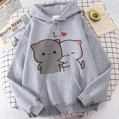 Анимационни готически улични дрехи Сладко Bubu Dudu Y2k качулки с принт Жени Мъже Забавни Kawaii суичъри Ретро графични качулки Дрехи от 90-те