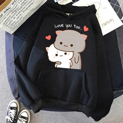 Анимационни готически улични дрехи Сладко Bubu Dudu Y2k качулки с принт Жени Мъже Забавни Kawaii суичъри Ретро графични качулки Дрехи от 90-те