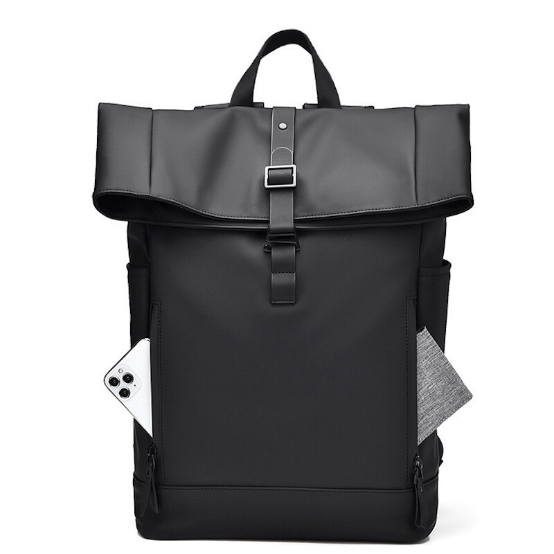 Melna modes ruļļa datora soma klēpjdatora ceļojumu biznesa ikdienas ūdensizturīga liela ietilpības mugursoma pusaudžu skolas soma