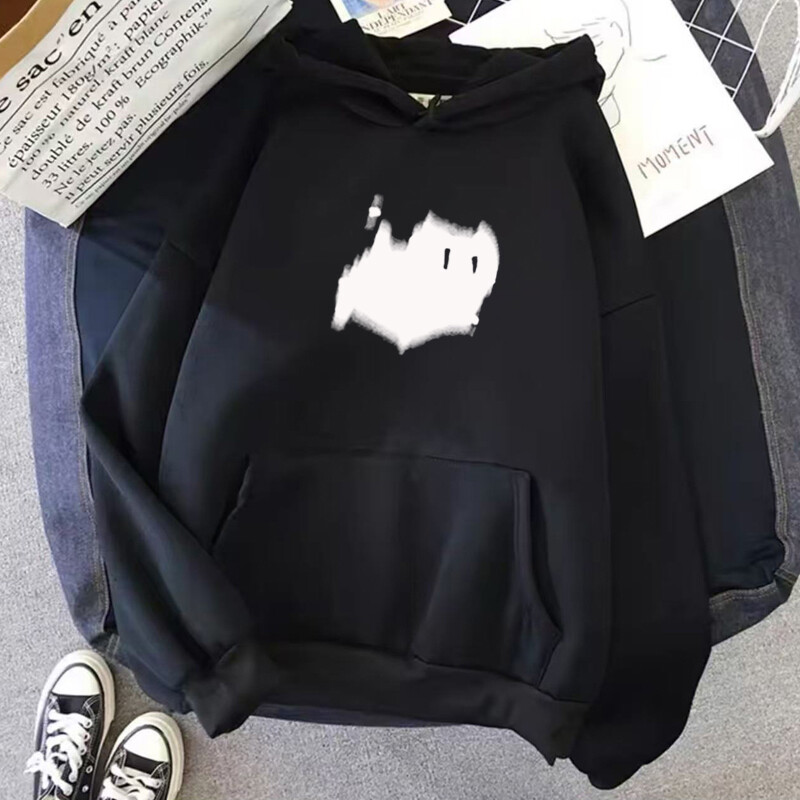 Flīsa topi Sieviešu ziemas apģērbi Sieviešu džemperi ar garām piedurknēm ar apdruku, džemperi ar kapuci Ikdienišķa kapuces džemperis ar kapuci