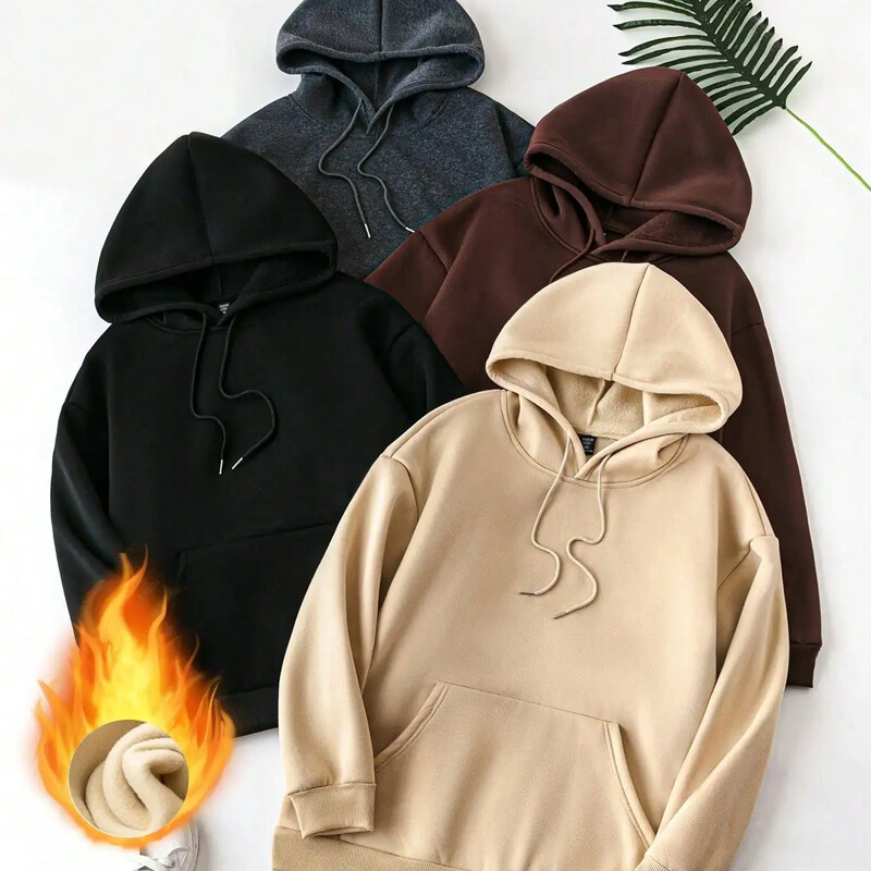 Flīsa topi Sieviešu ziemas apģērbi Sieviešu džemperi ar garām piedurknēm ar apdruku, džemperi ar kapuci Ikdienišķa kapuces džemperis ar kapuci