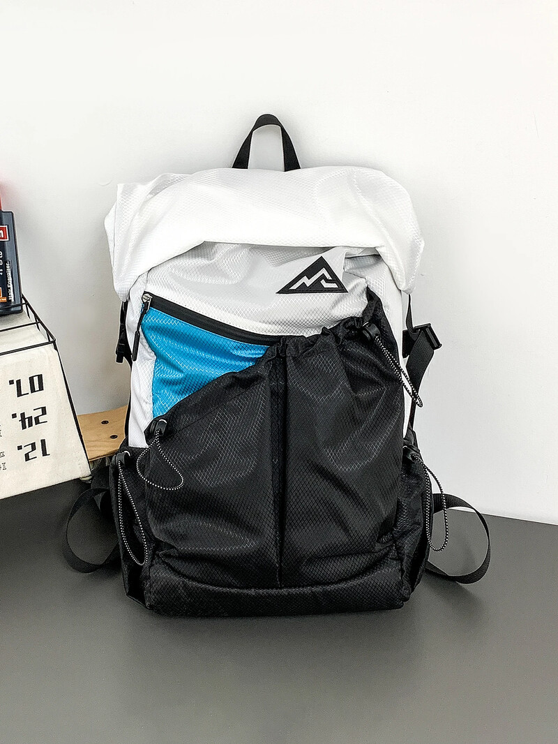 Moderna dizaina krāsu kontrastējoša vīriešu mugursoma Moderna viegla neilona studentu skolas mugursoma mērogojama ceļojumu soma