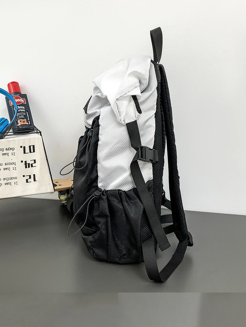 Moderna dizaina krāsu kontrastējoša vīriešu mugursoma Moderna viegla neilona studentu skolas mugursoma mērogojama ceļojumu soma