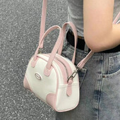 Xiuya Sweet Cute Rokassomas sievietēm Pu Ādas Burts Rozā Balta Boston Crossbody Bag Jauna Vintage Eleganta Boulinga plecu soma