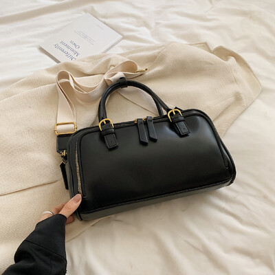 Geantă de mână retro, simplă, pentru navetă, pentru femei, 2024, nou stil coreean, ocazional, cu umăr de mare capacitate, geantă de bowling