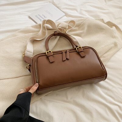 Geantă de mână retro, simplă, pentru navetă, pentru femei, 2024, nou stil coreean, ocazional, cu umăr de mare capacitate, geantă de bowling