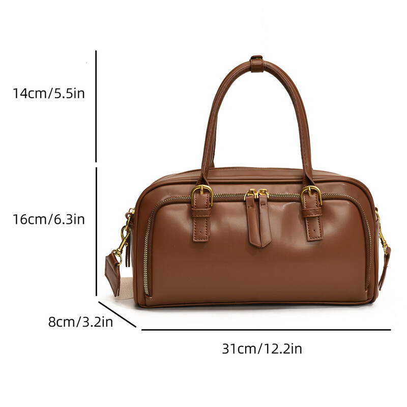 Geantă de mână retro, simplă, pentru navetă, pentru femei, 2024, nou stil coreean, ocazional, cu umăr de mare capacitate, geantă de bowling