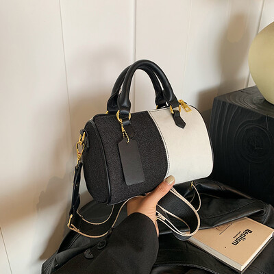 Genți de mână vintage din denim, patchworks, geantă Boston moale, de mare capacitate pentru femei, ocazional, pachet crossbody pentru petrecere a timpului liber, genți de umăr albastre