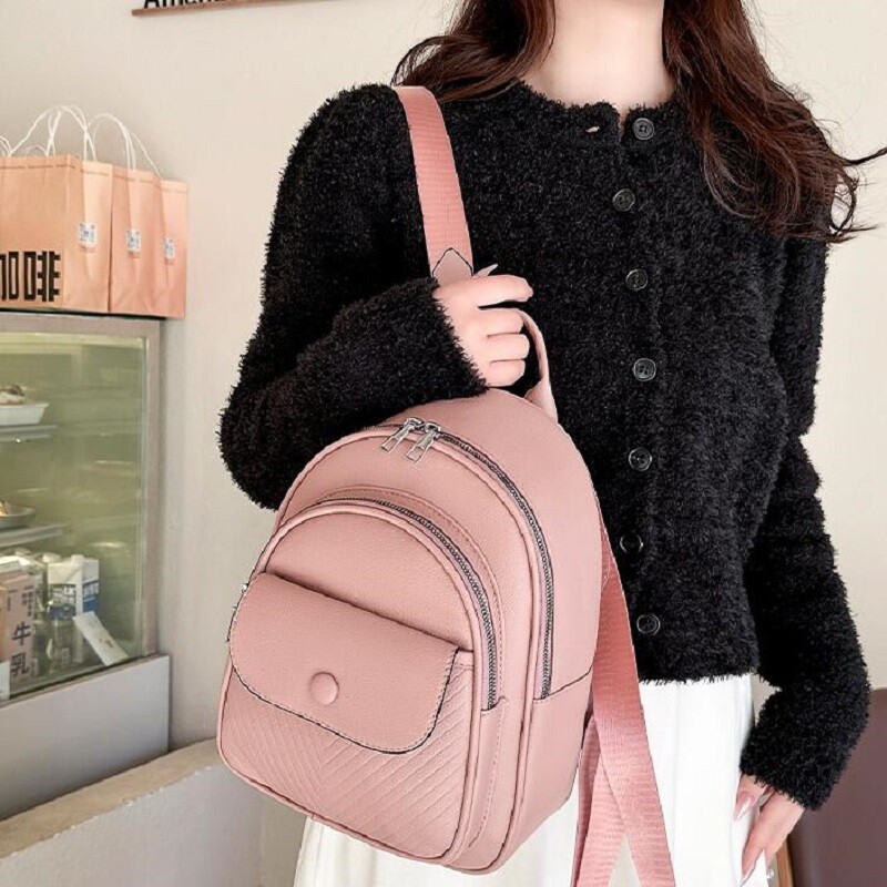 Jaunums modes sieviešu augstas kvalitātes ādas maza mugursoma Daudzfunkcionāla plecu soma Totes Messenger Bag Ceļojumu mugursomas