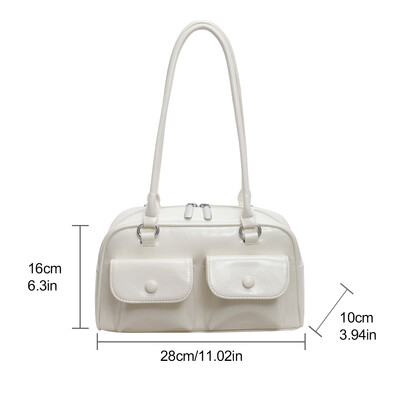 Retro sarkanas sieviešu somas klaiņojošas somas PU ādas vairāku kabatu luksusa dizaina rokassomu sieviešu plecu padušu soma Cieti soma soma