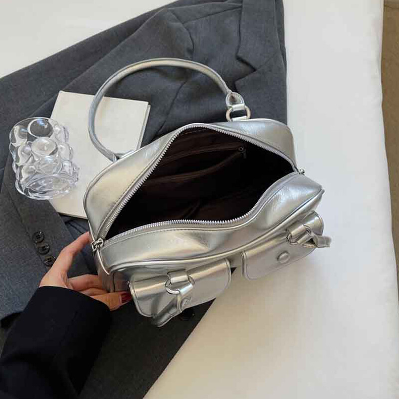 Retro sarkanas sieviešu somas klaiņojošas somas PU ādas vairāku kabatu luksusa dizaina rokassomu sieviešu plecu padušu soma Cieti soma soma