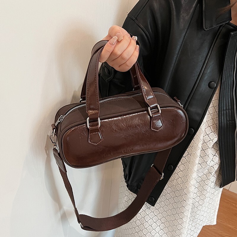 Geantă de înaltă calitate, de designer de lux, cu cusături contrastante, nouă geantă Boston de toamnă și iarnă pentru navetă