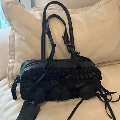 Bolsuri cu fundă fântânată Boston, pentru femei, genți de tote pentru subrat, genți de mână de umăr, la modă, sac portabil pentru femei, 2025, noi bolsuri de utilizare zilnică