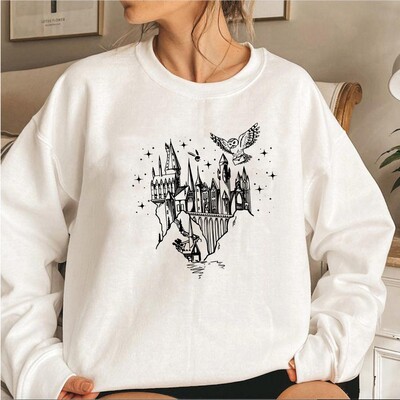 Wizard Castle džemperis Believe In Magic Hoodies Burvju skolas džemperi Sieviešu džemperis ar garām piedurknēm Wizard skolas kapuces tops