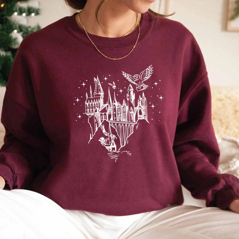 Wizard Castle džemperis Believe In Magic Hoodies Burvju skolas džemperi Sieviešu džemperis ar garām piedurknēm Wizard skolas kapuces tops