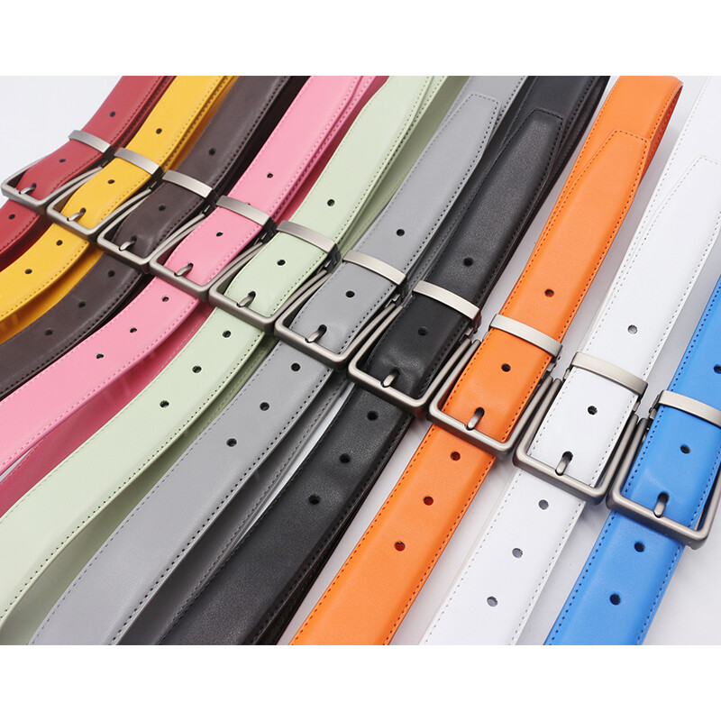 Moderan šareni remen od prave kože - s kopčom, jednostavan, ležeran, svestran, podesivi pojas za hlače