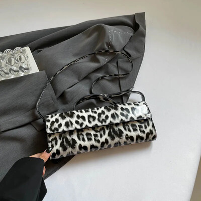 Leopard Print rokassomiņa Sieviešu plecu soma ar atloku Pu Ādas Crossbody Somas Lady 2025 Spring Small Tote Daudzpusīgas kurjersomas