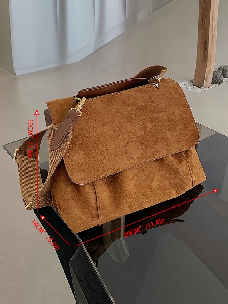 Retro brūna samta Crossbody soma, sieviešu liela ietilpība luksusa zamšādas mīksta soma Messenger bag plecu soma sieviešu soma