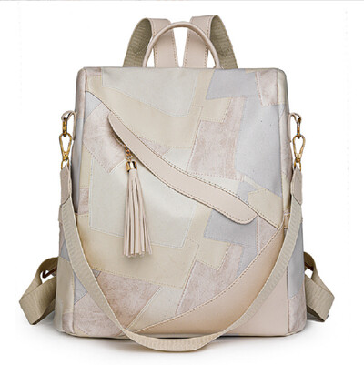 Jaunas modes lielas ietilpības pretaizdzīšanas ceļojumu mugursomas Sieviešu pušķu dizainers Pu ādas plecu somas Totes skolas soma mugursoma