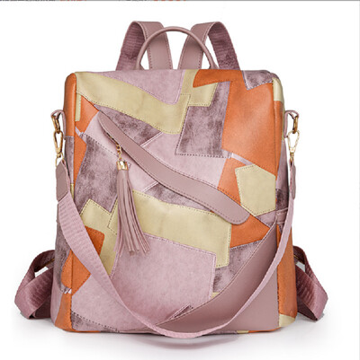 Jaunas modes lielas ietilpības pretaizdzīšanas ceļojumu mugursomas Sieviešu pušķu dizainers Pu ādas plecu somas Totes skolas soma mugursoma