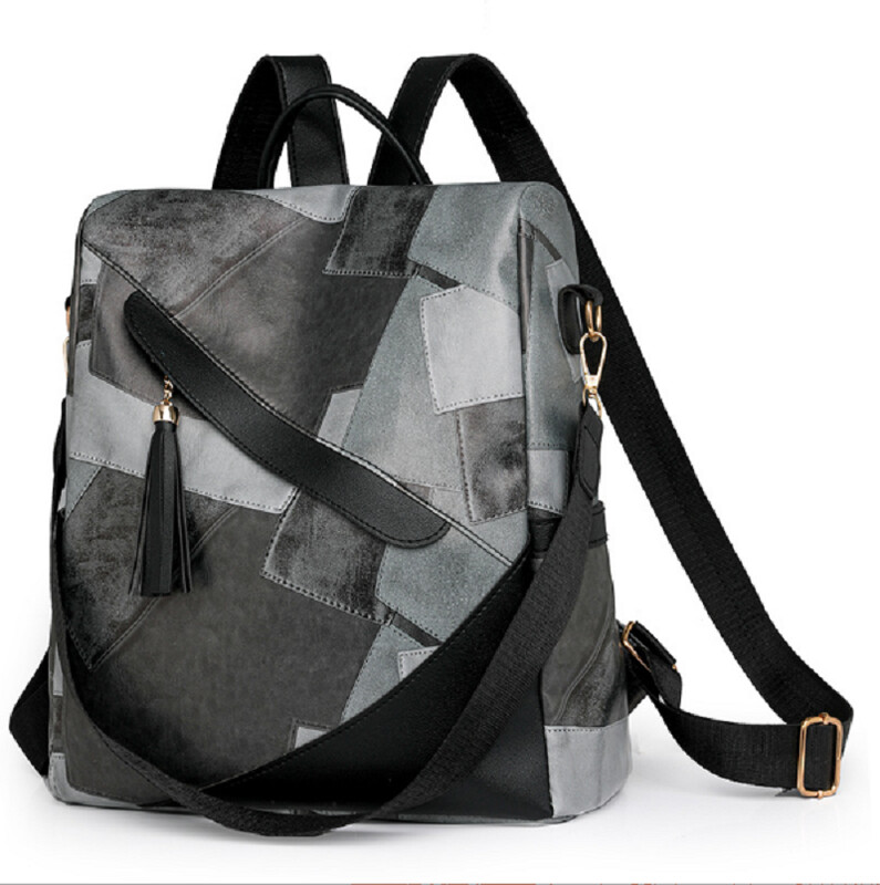 Jaunas modes lielas ietilpības pretaizdzīšanas ceļojumu mugursomas Sieviešu pušķu dizainers Pu ādas plecu somas Totes skolas soma mugursoma