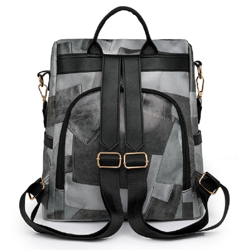 Jaunas modes lielas ietilpības pretaizdzīšanas ceļojumu mugursomas Sieviešu pušķu dizainers Pu ādas plecu somas Totes skolas soma mugursoma