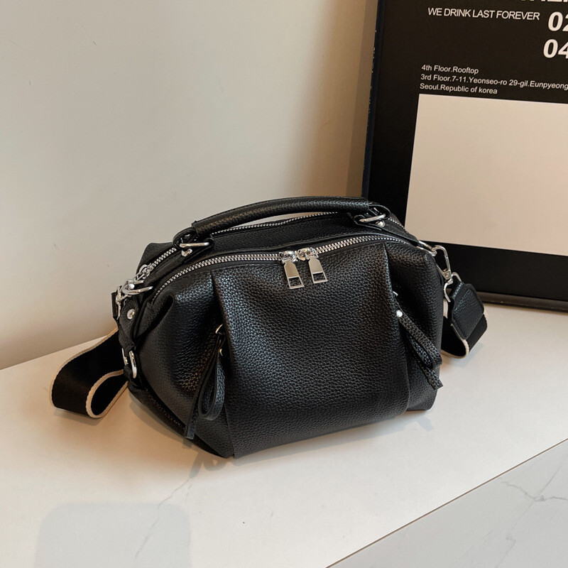 Geantă de mână Boston de lux pentru femei 2024, nouă geantă de umăr din piele moale, la modă, cu geantă de mare capacitate