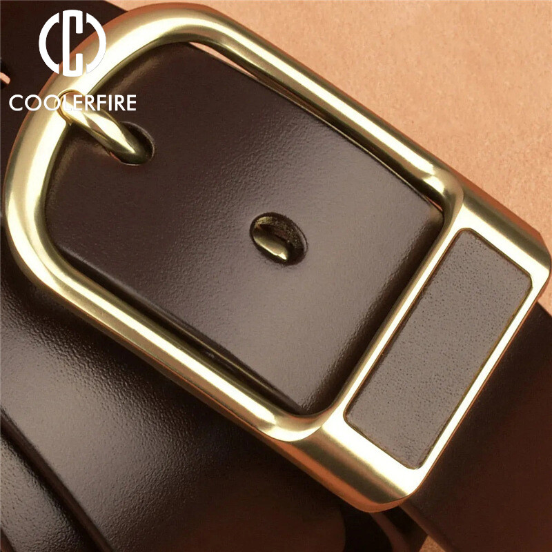 Ζώνη για άντρες Business Casual Vintage Luxury Μάρκα Γνήσιο Δερμάτινο Ανδρική Ζώνη Σχεδιαστή για Τζιν Μόδα Καρφίτσα Πόρπη HQ236