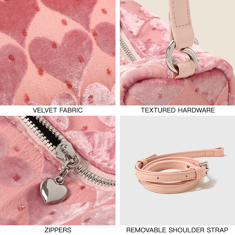 Geantă de mână fluorescentă inimă roz AILUXI, geantă Boston clasică pentru femei, geantă crossbody pentru cadou de Ziua Îndrăgostiților