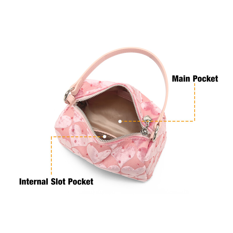 Geantă de mână fluorescentă inimă roz AILUXI, geantă Boston clasică pentru femei, geantă crossbody pentru cadou de Ziua Îndrăgostiților