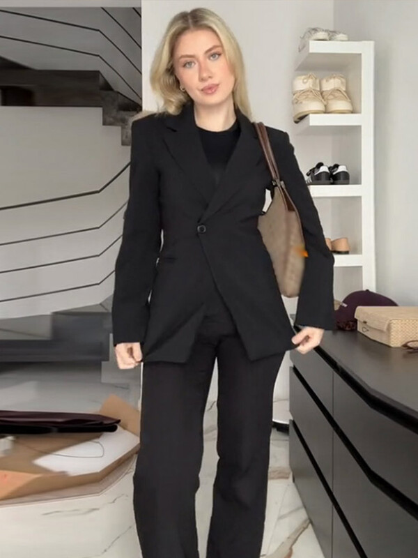 2025 de primăvară birou femei blaze paltoane modă cu mânecă lungă un singur buton jachete subțiri elegante buzunar damă streetwear outwear top