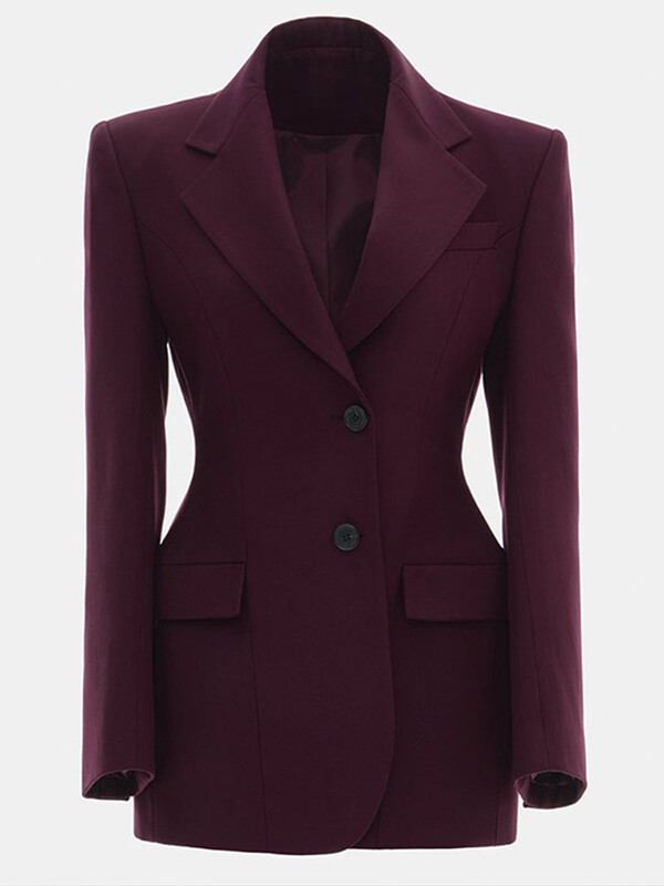 Jachetă elegantă pentru damă, plină, cu umeri subțiri Jachete cu mâneci întregi cu un singur piept 2025 Îmbrăcăminte de exterior pentru dama de birou