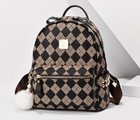 Noua sosire, moda coreeana de lux, rucsac din piele cu zabrele cu diamante, genți de umăr de călătorie de capacitate mare pentru studenți