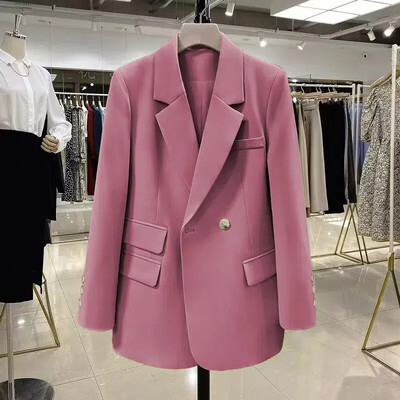 Moda de primăvară Blazer alb supradimensionat pentru femei Coreeană elegantă subțire în stil britanic Jachetă de costum mic pentru femei Tenuta de birou