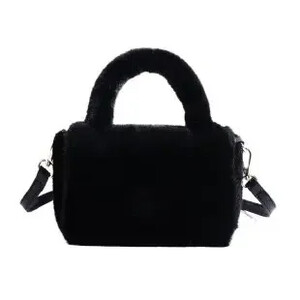 Catifea solidă de înaltă calitate, cu fermoar, la modă, geantă de umăr de iarnă 2025, la modă, geantă de mână, moale, versatilă, populară, de pluș