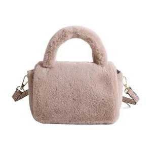 Catifea solidă de înaltă calitate, cu fermoar, la modă, geantă de umăr de iarnă 2025, la modă, geantă de mână, moale, versatilă, populară, de pluș