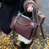 Geantă de mână din piele pentru femei, la modă de designer, toamnă iarnă, geantă mare Boston, moale, mată, din piele intoarsa, geantă versatilă pentru femei.