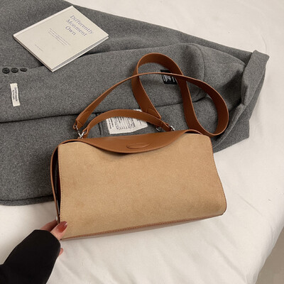 Geantă de mână din piele pentru femei, la modă de designer, toamnă iarnă, geantă mare Boston, moale, mată, din piele intoarsa, geantă versatilă pentru femei.