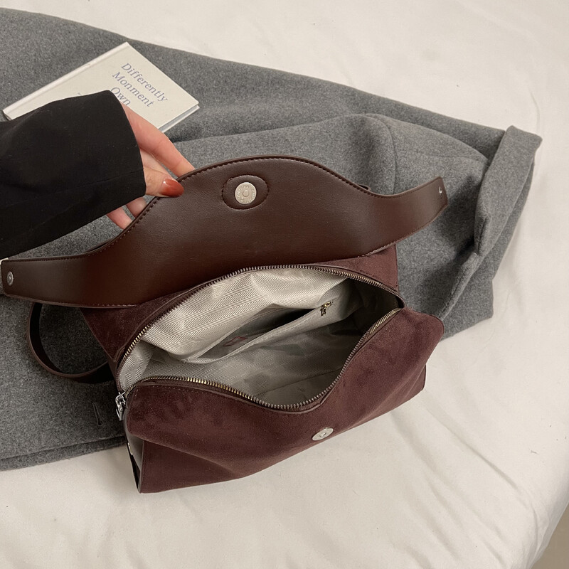 Geantă de mână din piele pentru femei, la modă de designer, toamnă iarnă, geantă mare Boston, moale, mată, din piele intoarsa, geantă versatilă pentru femei.