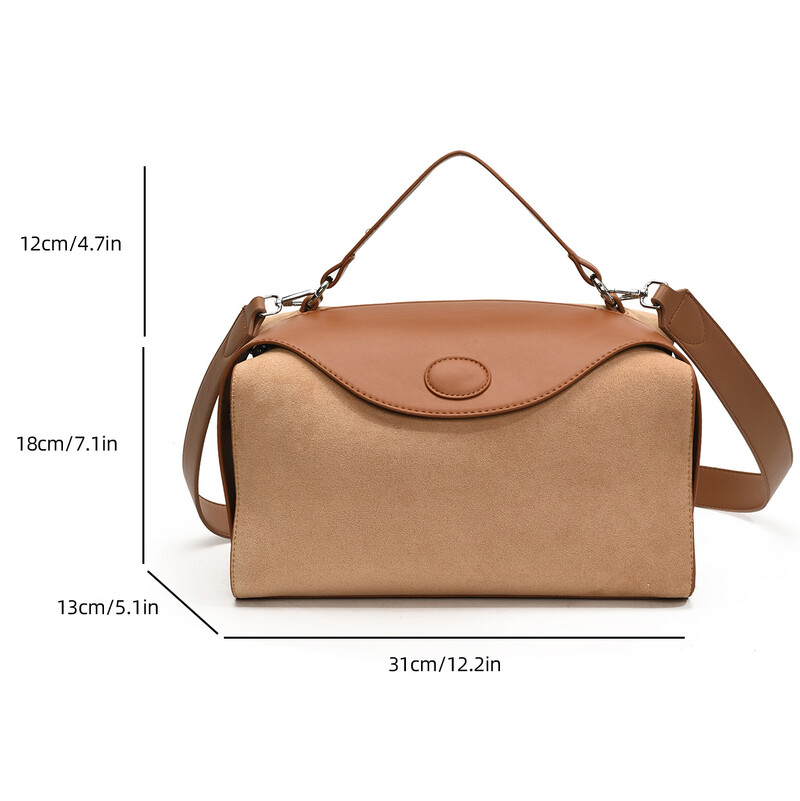 Geantă de mână din piele pentru femei, la modă de designer, toamnă iarnă, geantă mare Boston, moale, mată, din piele intoarsa, geantă versatilă pentru femei.